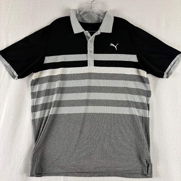 Puma Other - Puma, Golf Polo Shirt, Black and Gray Stripes, Men's Size L, Classic/Sporty look